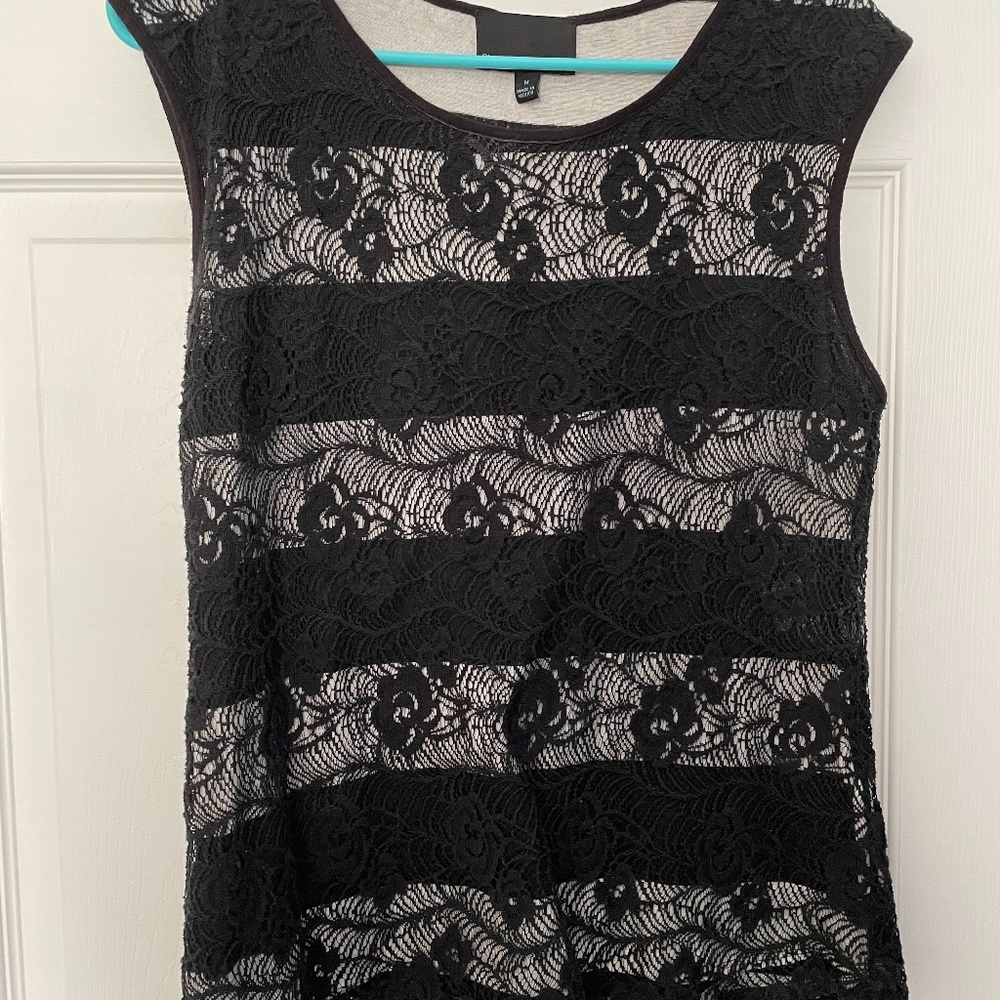 Black and white Lace Blouse